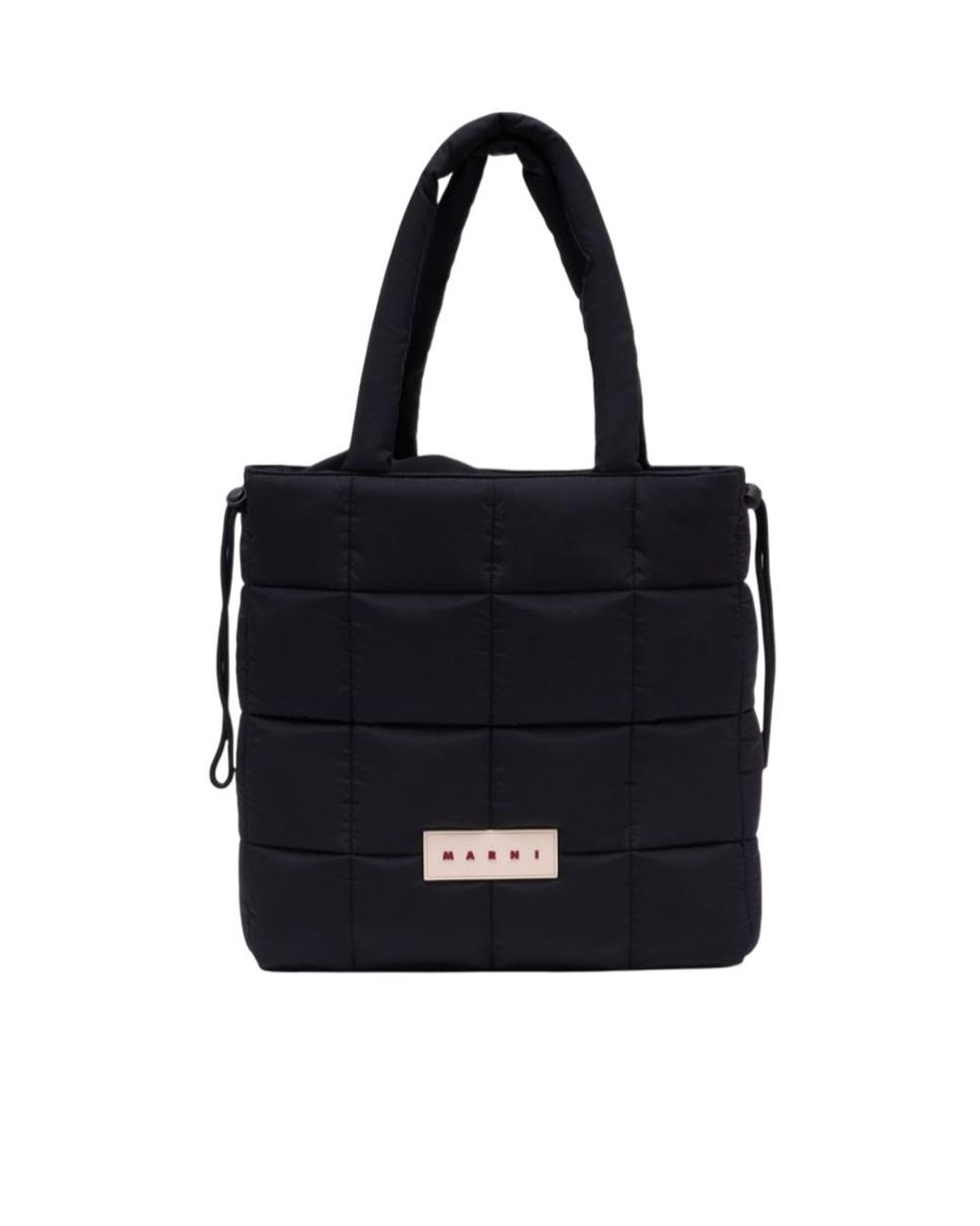 Marni Black Logo Patch Padded Top Handle Bag for men