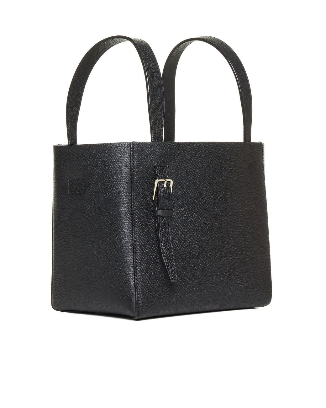 Valextra Black Patch-Pocket Zip-Up Mini Tote Bag