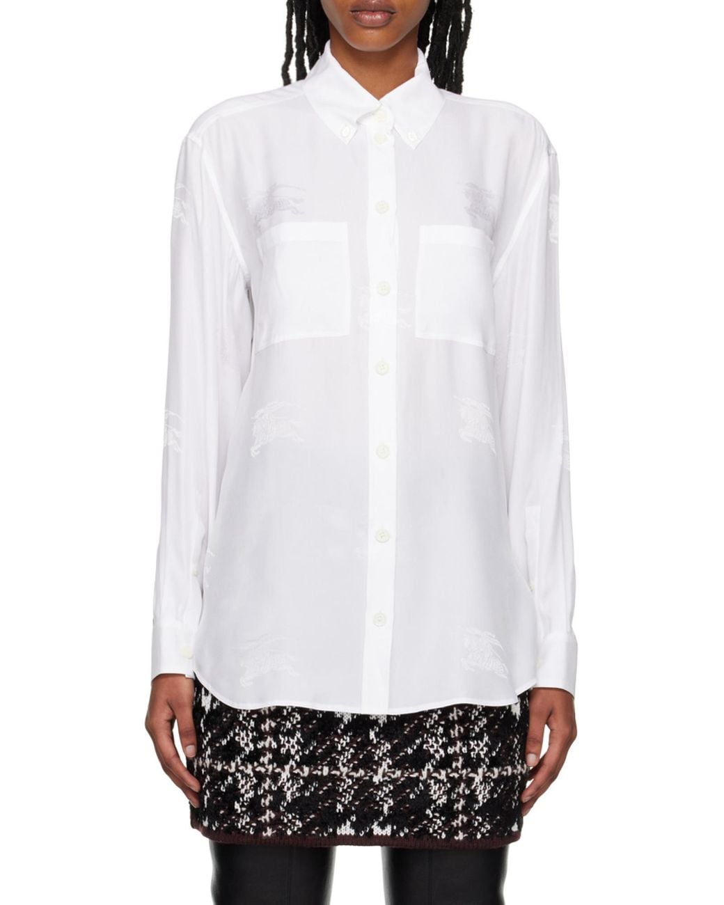 Burberry White Long-Sleeved Buttoned Shirt