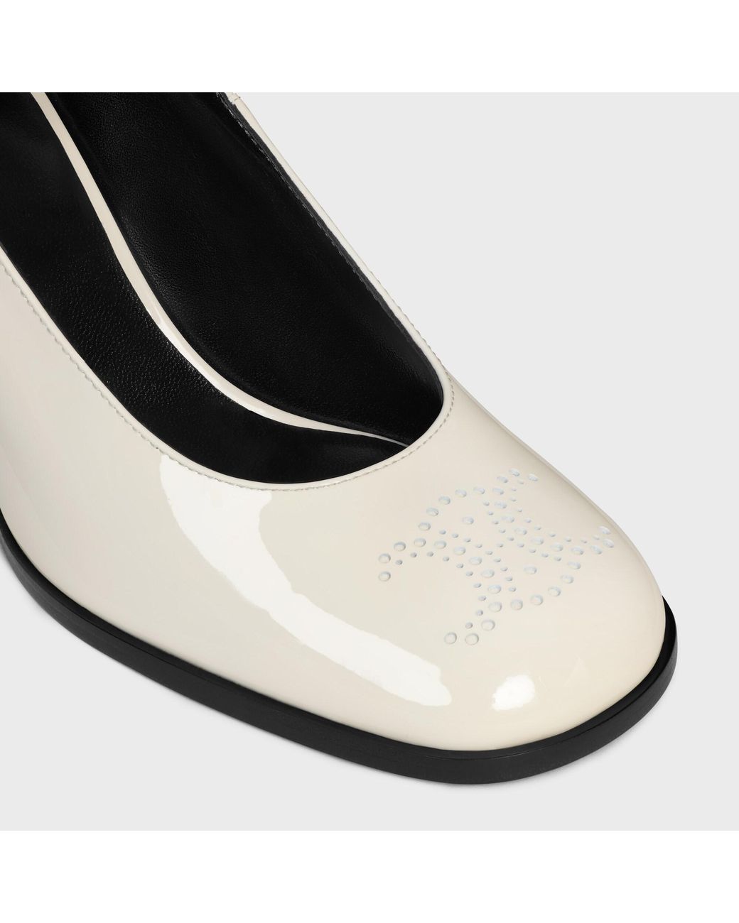 Celine Lily Perforated Triomphe Babies in White | Lyst