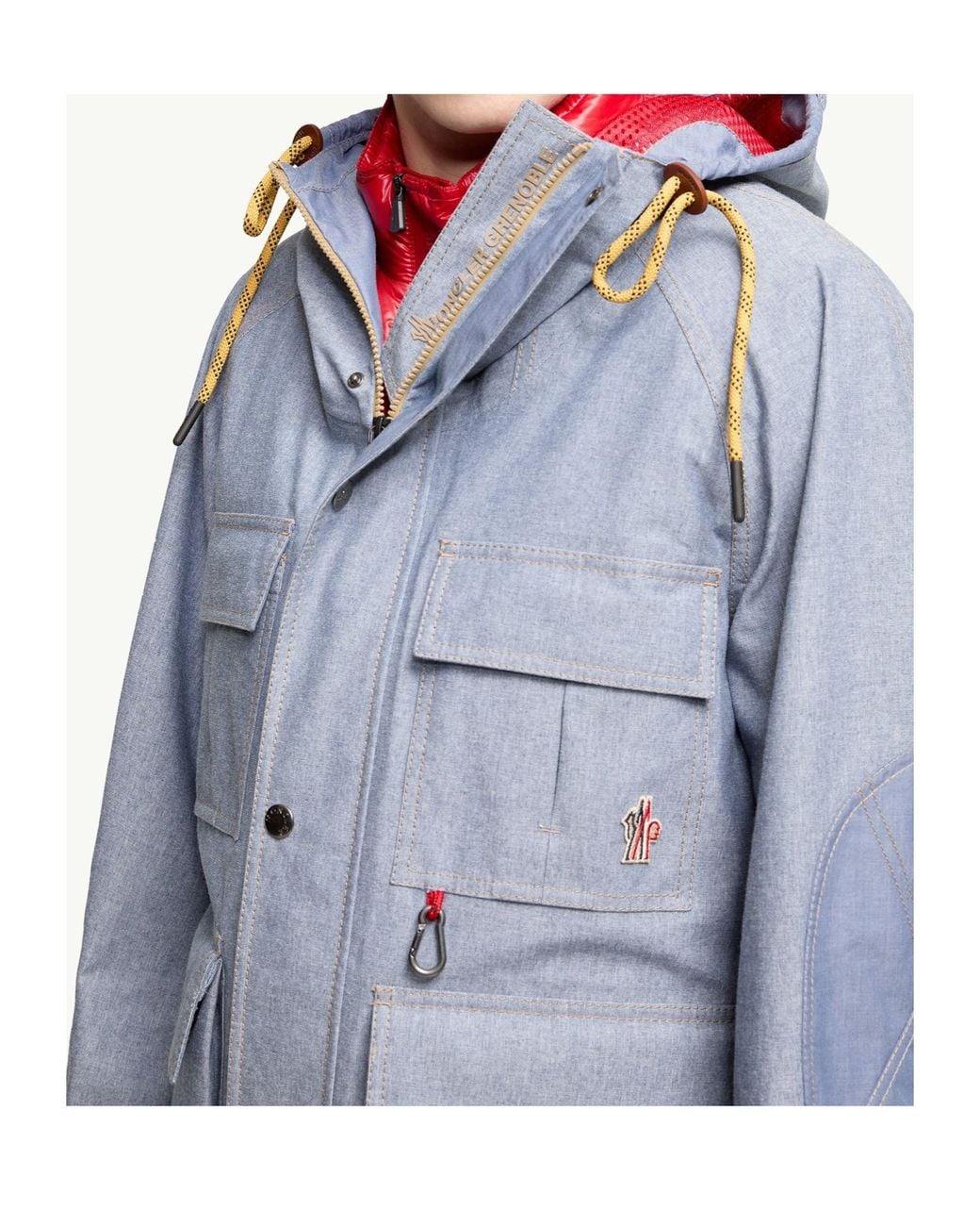 Moncler Blue Grenoble Ajaccio Chambray Hooded Field Jacket for men