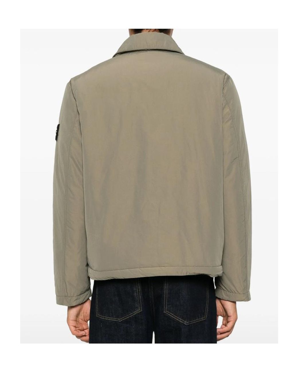 Stone Island Natural Quilted Button-Up Jacket for men