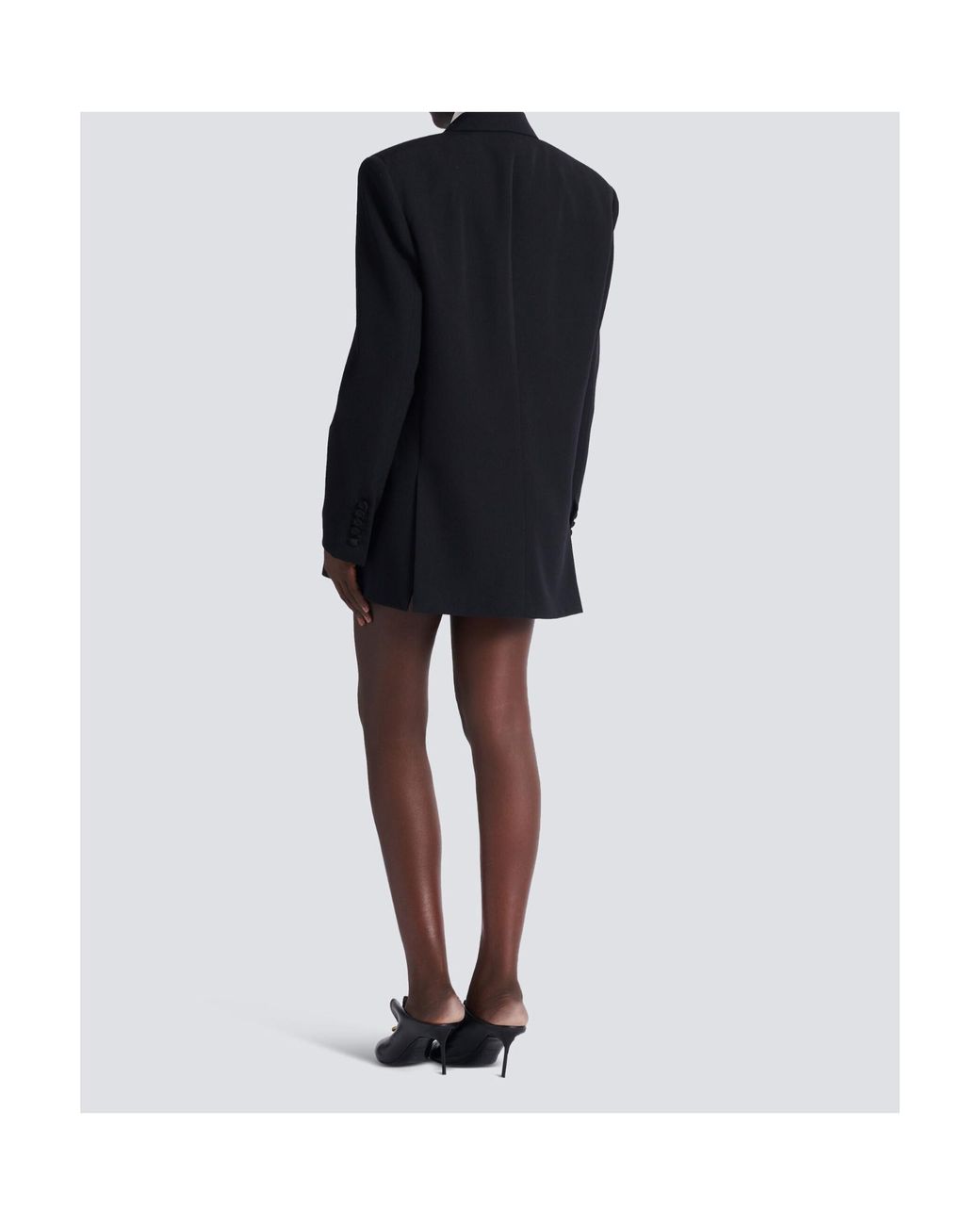 Balmain Blue Oversized Grain De Poudre Jacket
