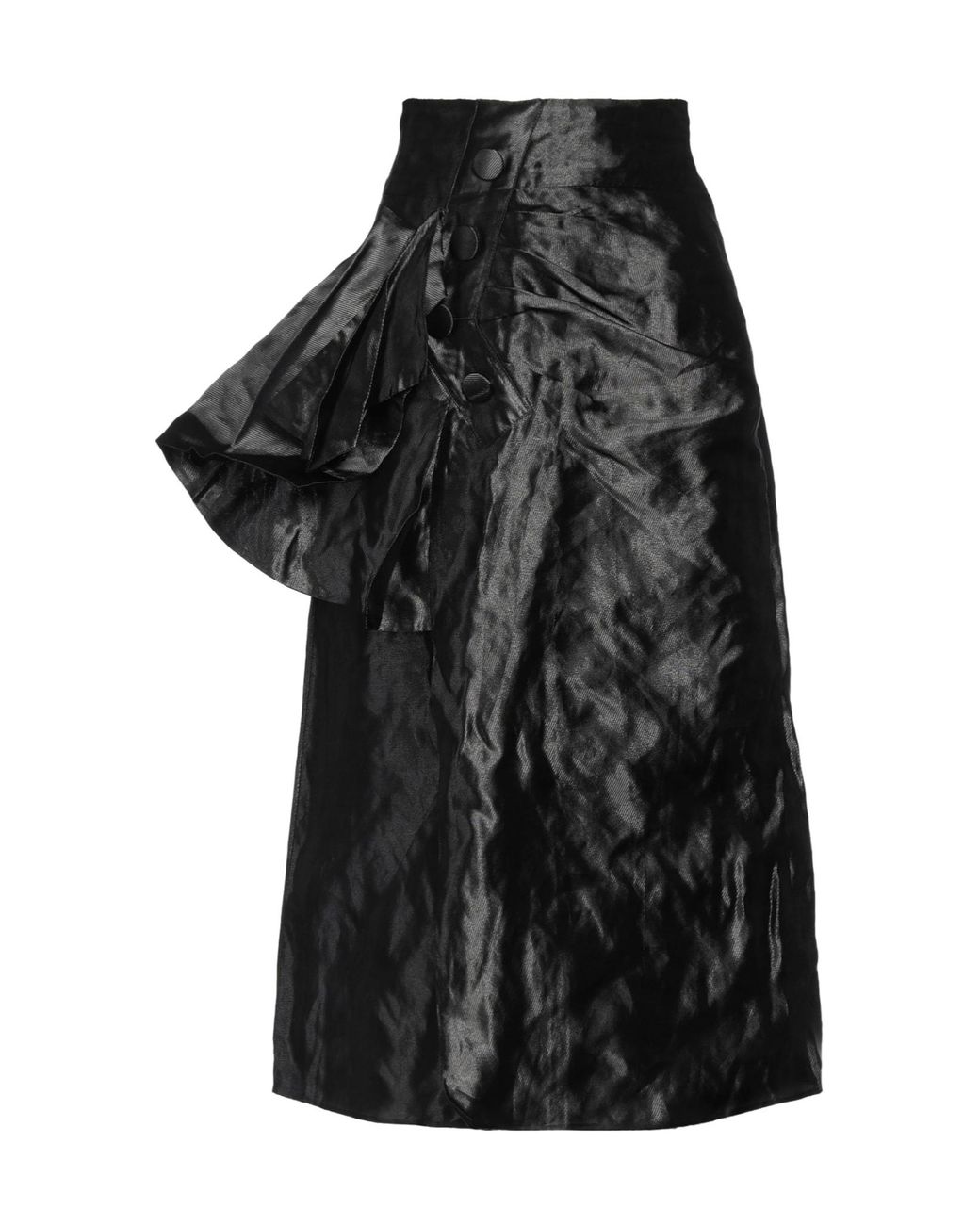 Maison Margiela Black Minimalist Metallic A-Line Skirt