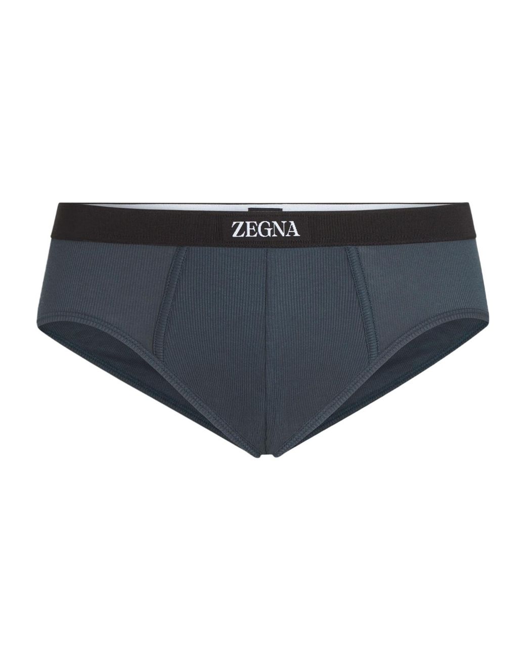 Zegna Black Cotton Blend Briefs for men