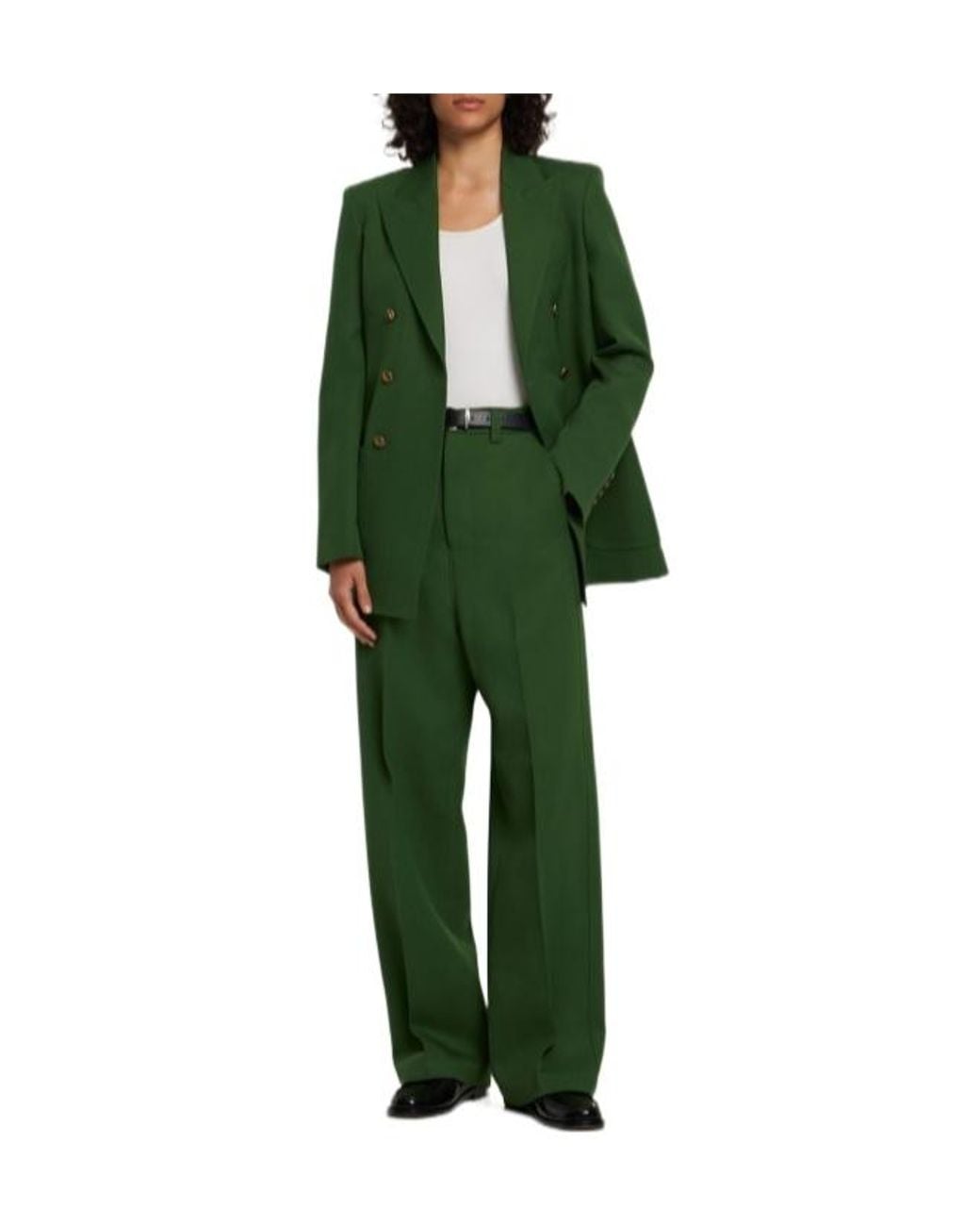 AMI Green Large Fit Wool Pants