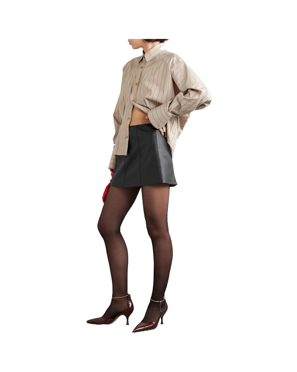 Petar Petrov Black Mini Patchwork Leather Skirt