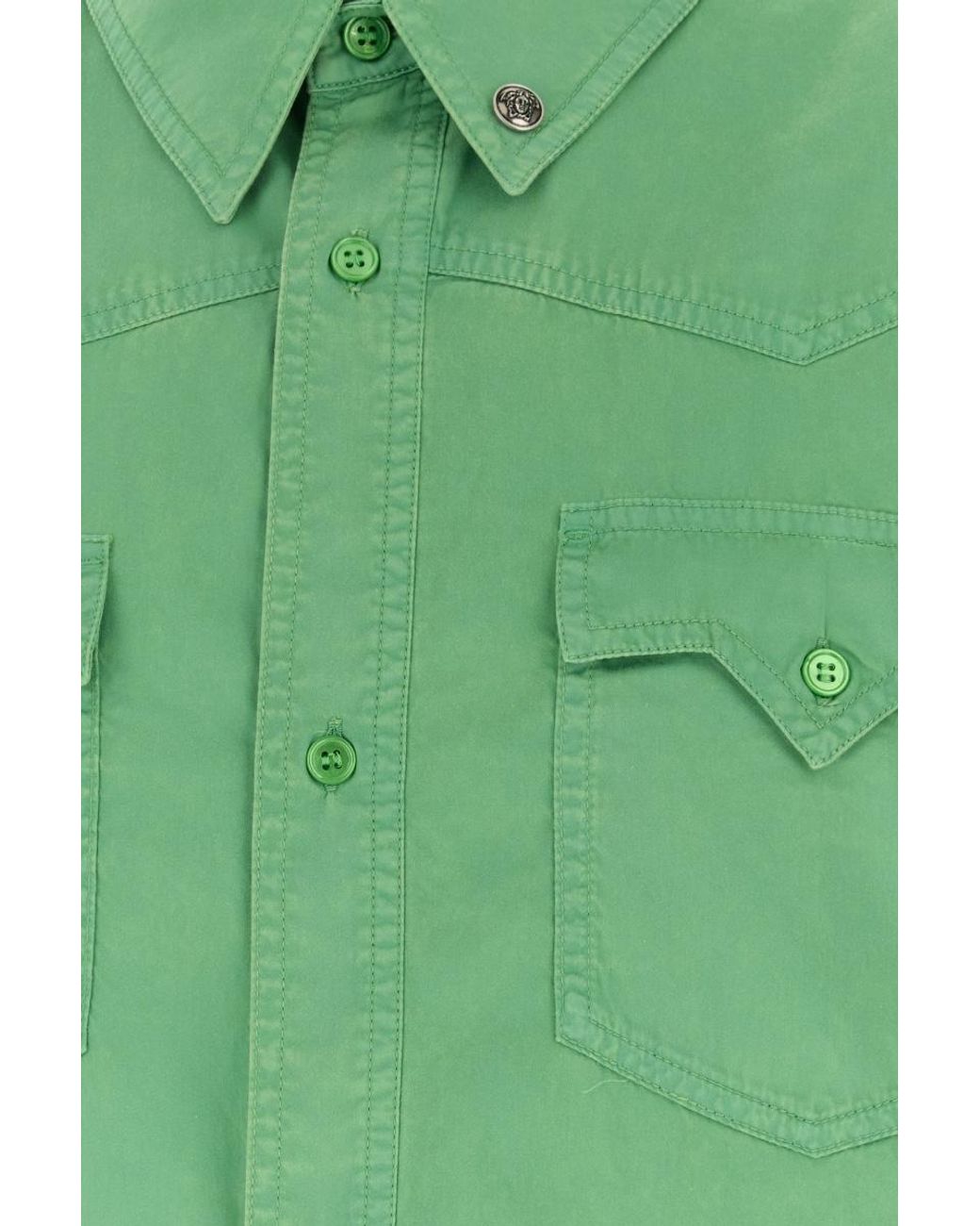 Versace Green Western Pocket Shirt for men