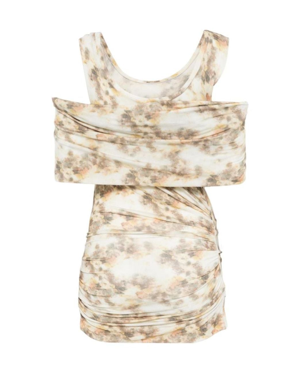 Isabel Marant Natural Iber Cut-Out Gathered Top