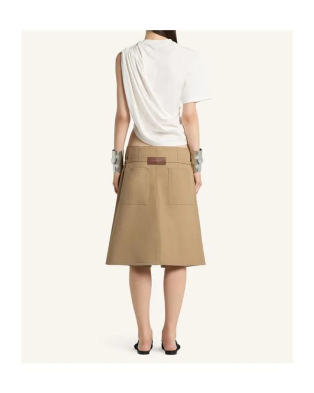 Courreges White Courrèges Asymmetrical Twist T-Shirt