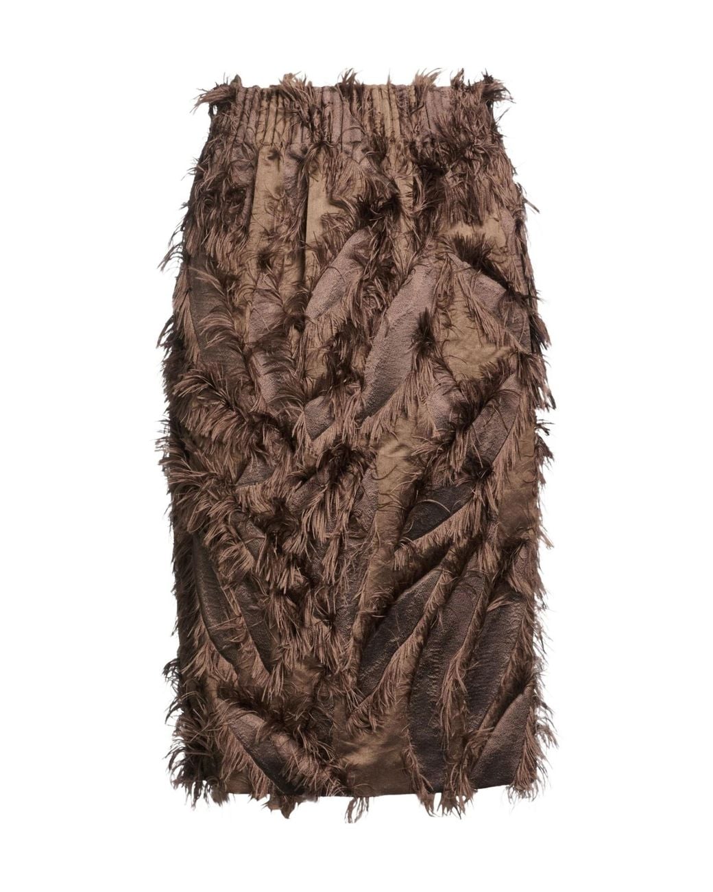 Brunello Cucinelli Brown Satin Midi Skirt