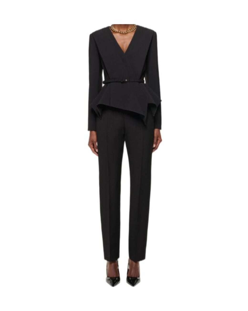 Roland Mouret Black Crepe Straight Leg Trouser