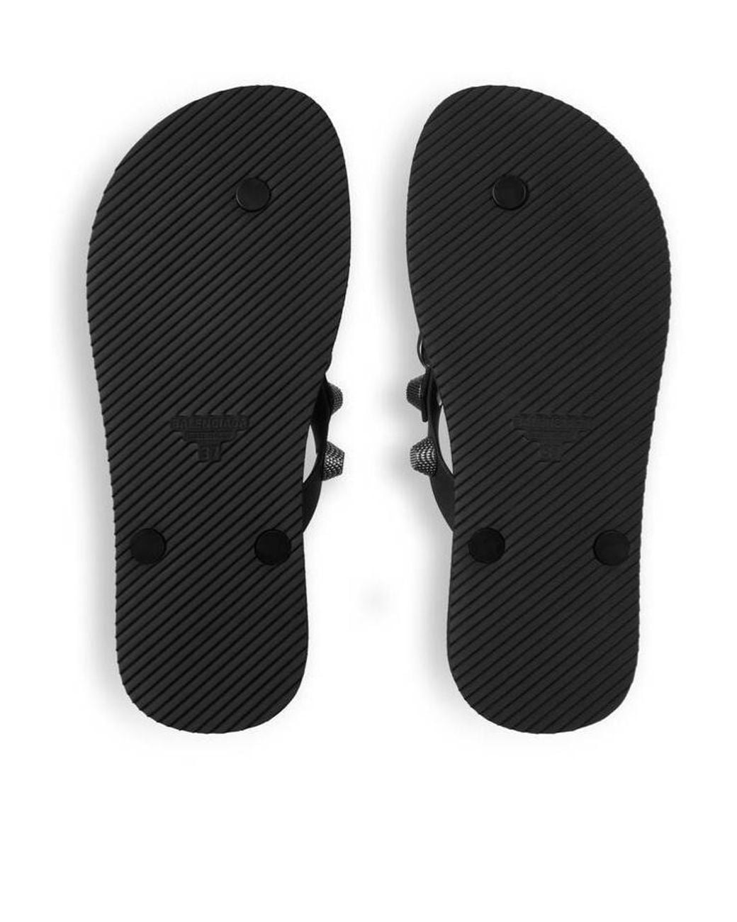 Balenciaga Multicolor Cagole Studded Flip-Flops