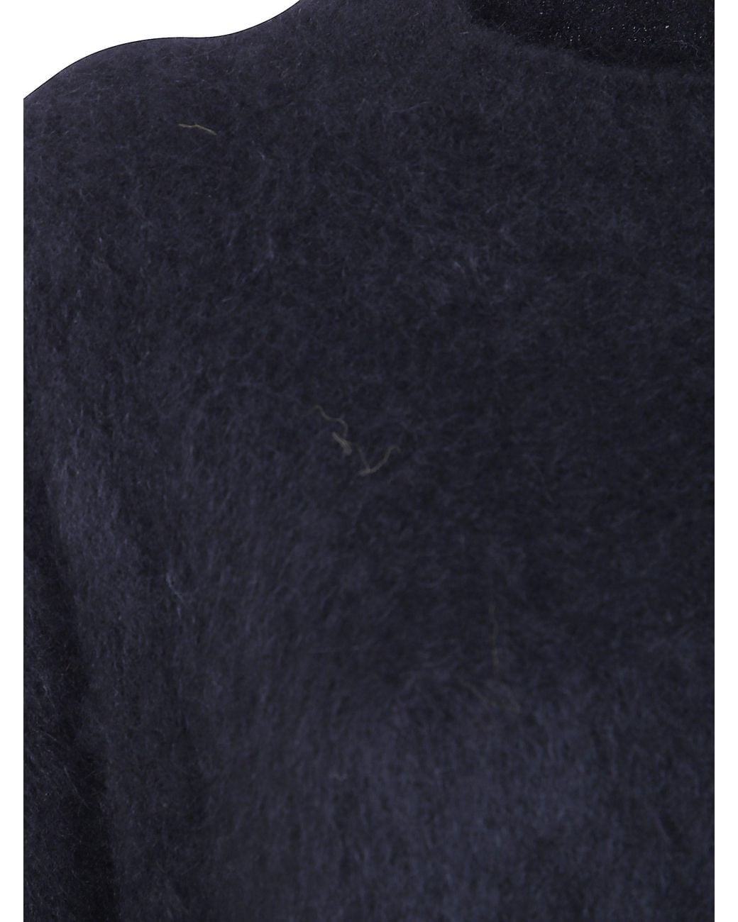 Uma Wang Blue Ribbed Frayed-Hem Top