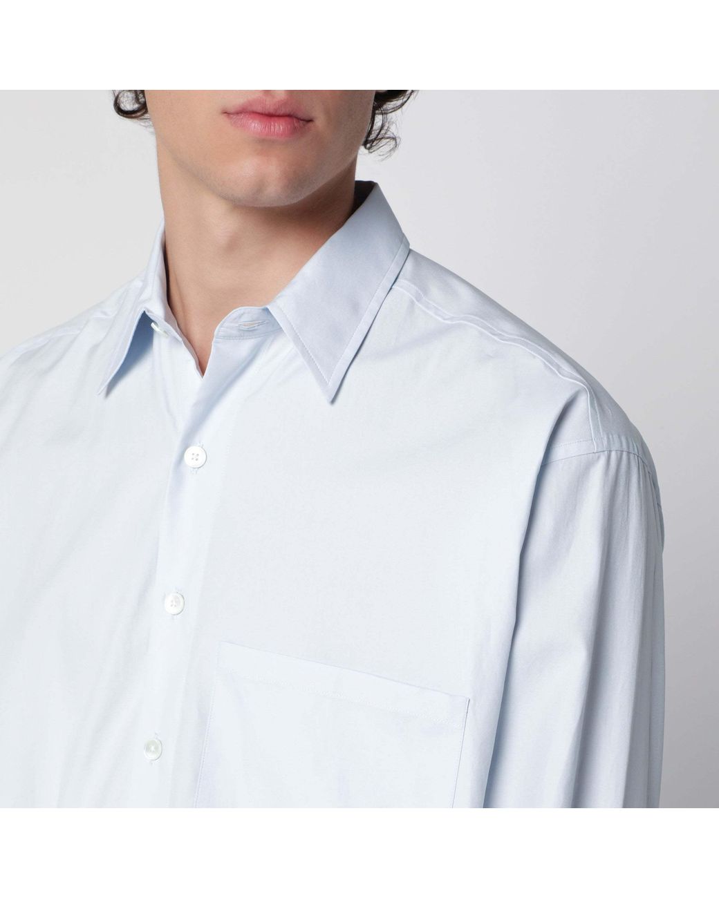 Auralee White Relaxed Long Sleeve Shirt for men