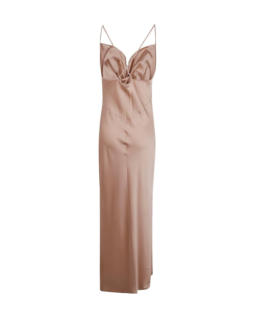 D.exterior Natural Draped Long Dress