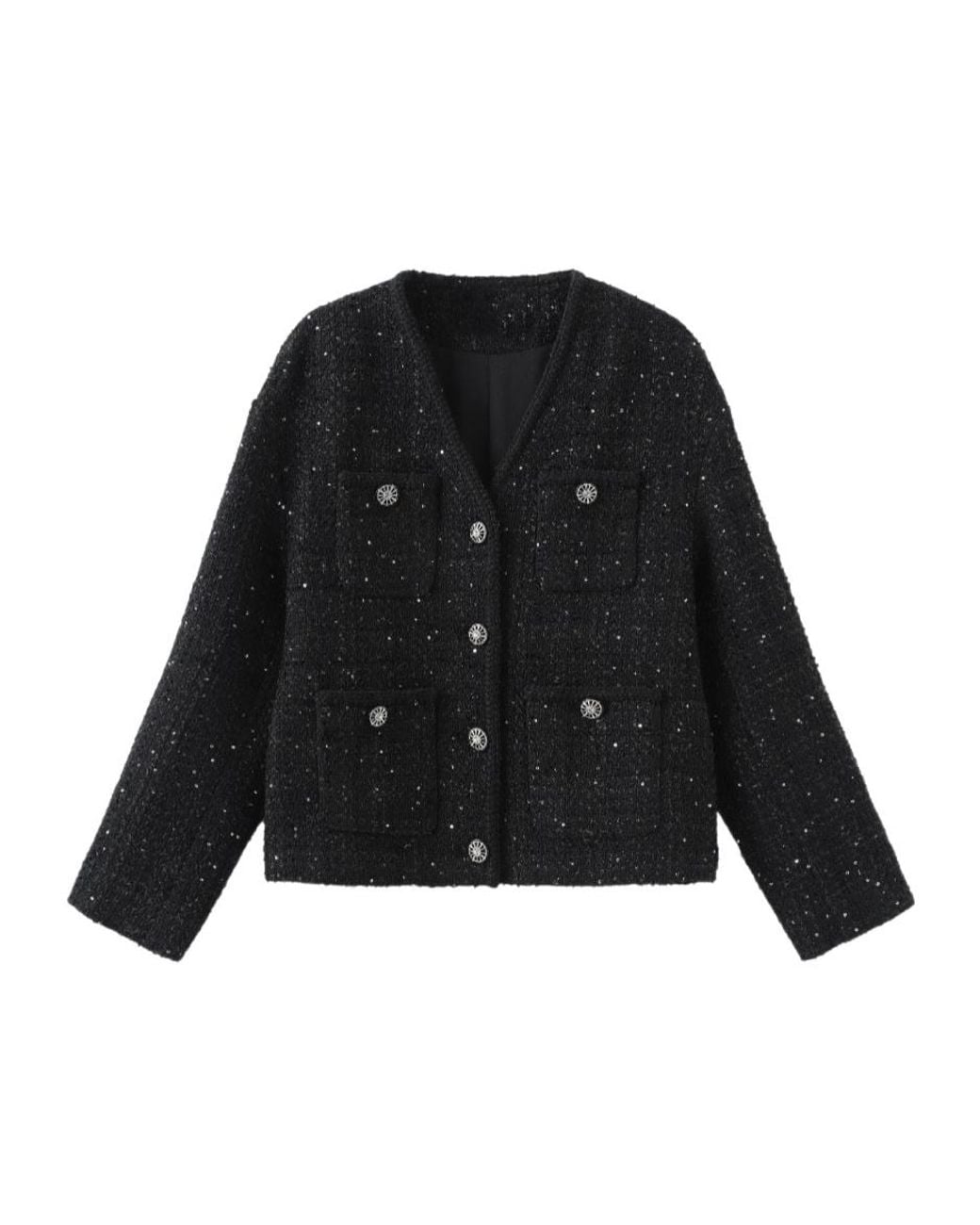 Marissa Chiara Black V-Neck Jacket