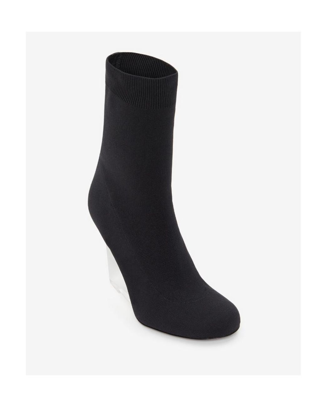 McQueen Black Heeled Slip-On Stretch Boots