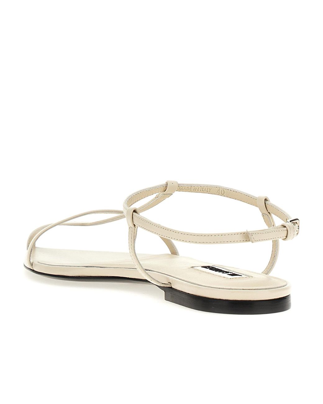 Jil Sander White Caged Leather Sandals