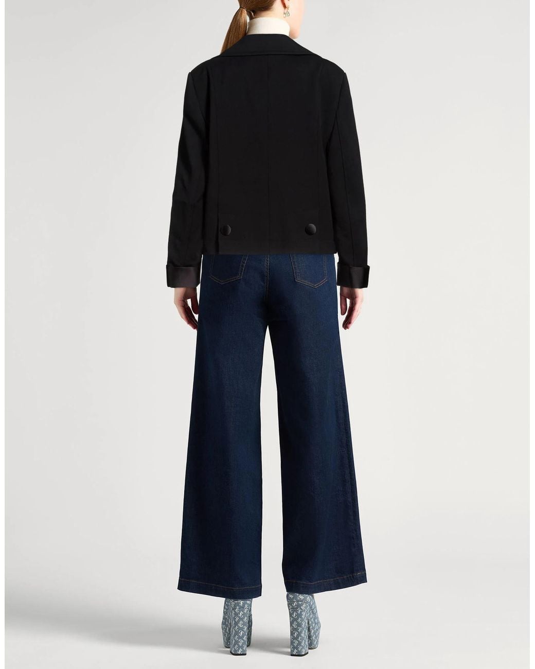 Dolce & Gabbana Black Wool Cropped Jacket