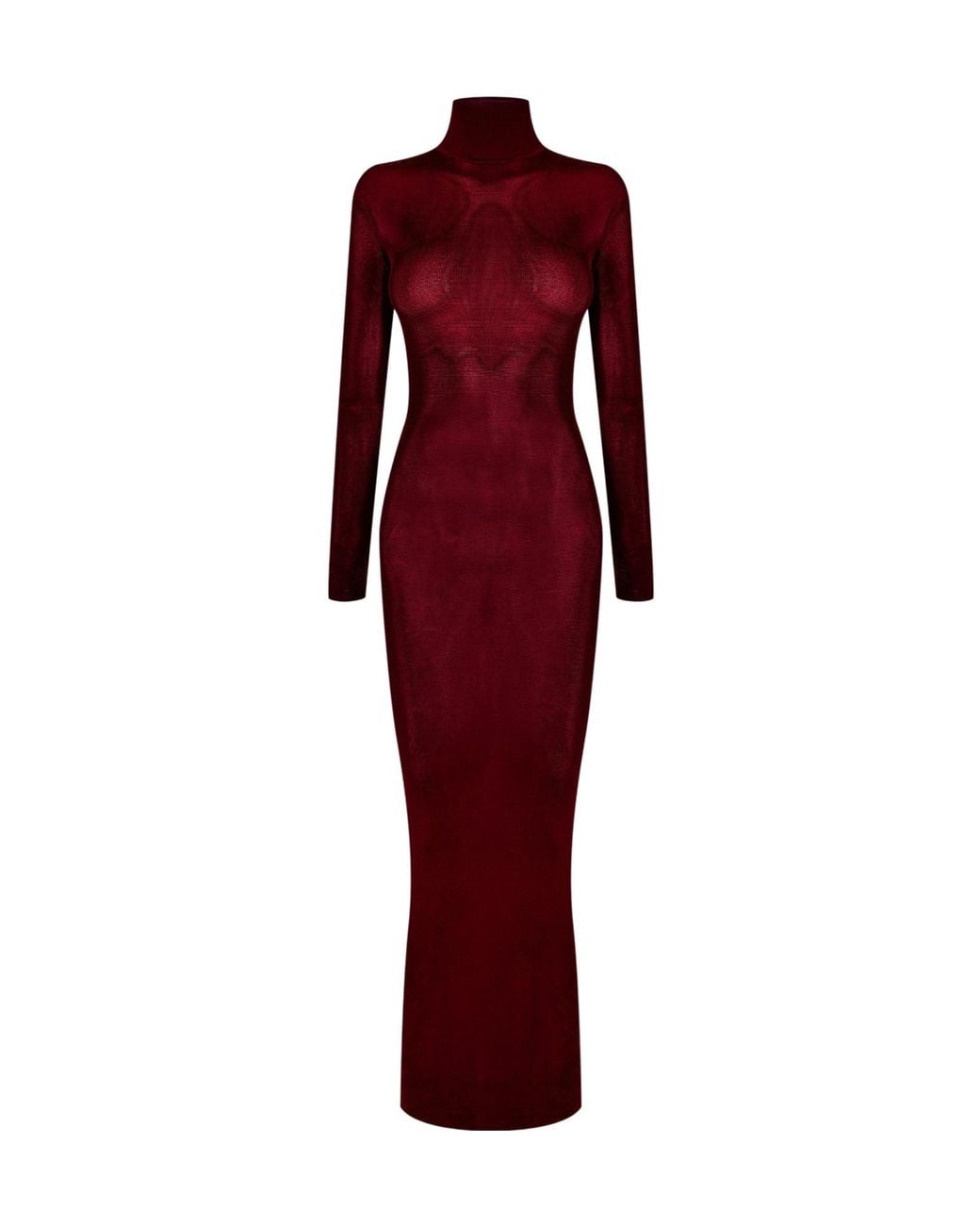 Self-Portrait Red Knitted Long Dress