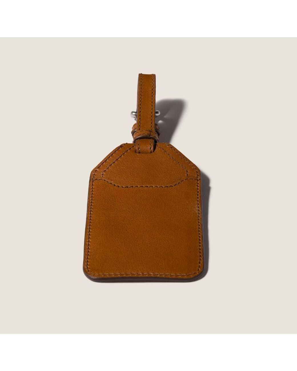 Miu Miu Brown Leather Name Tag Trick