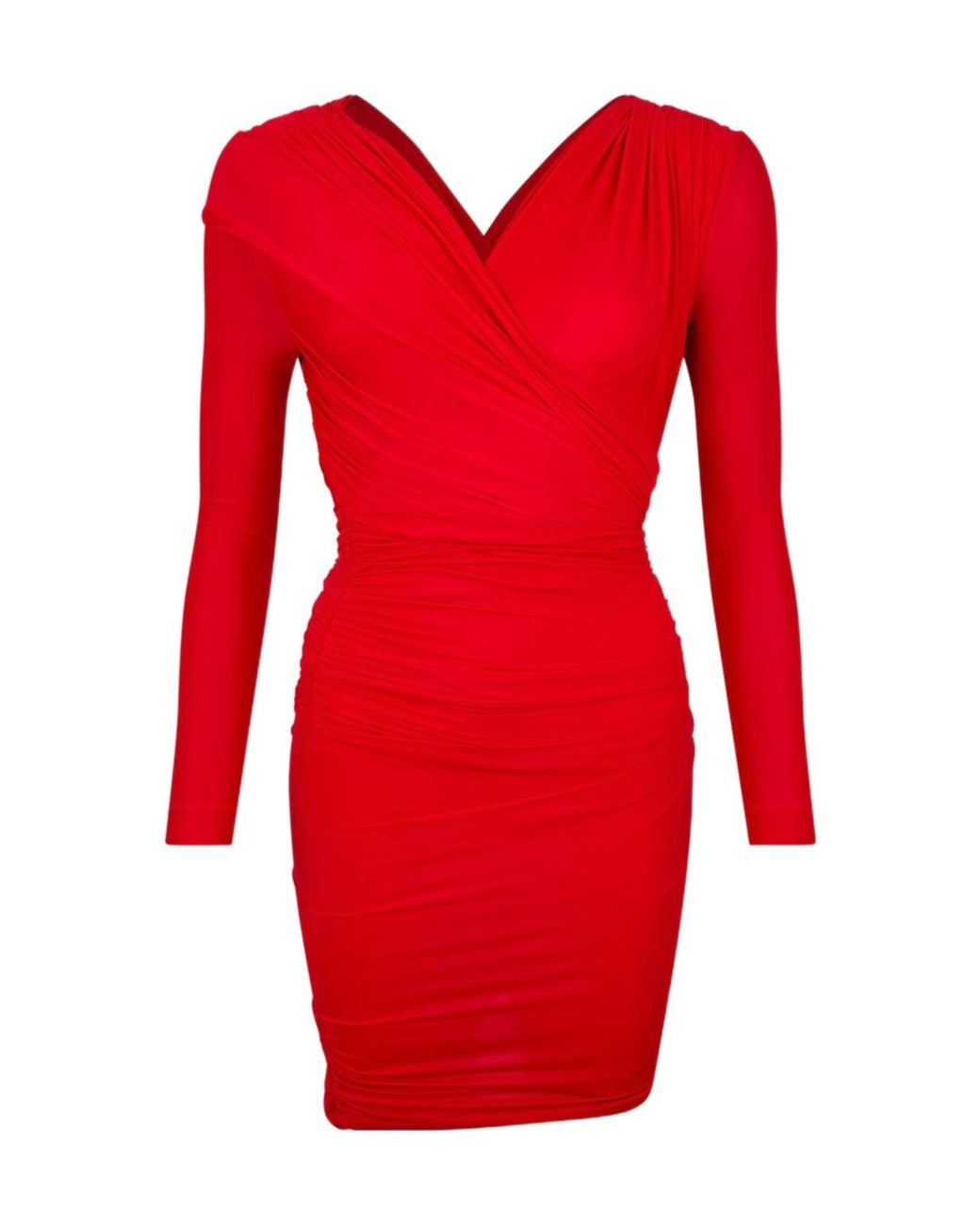 Balenciaga Red Draped Dress