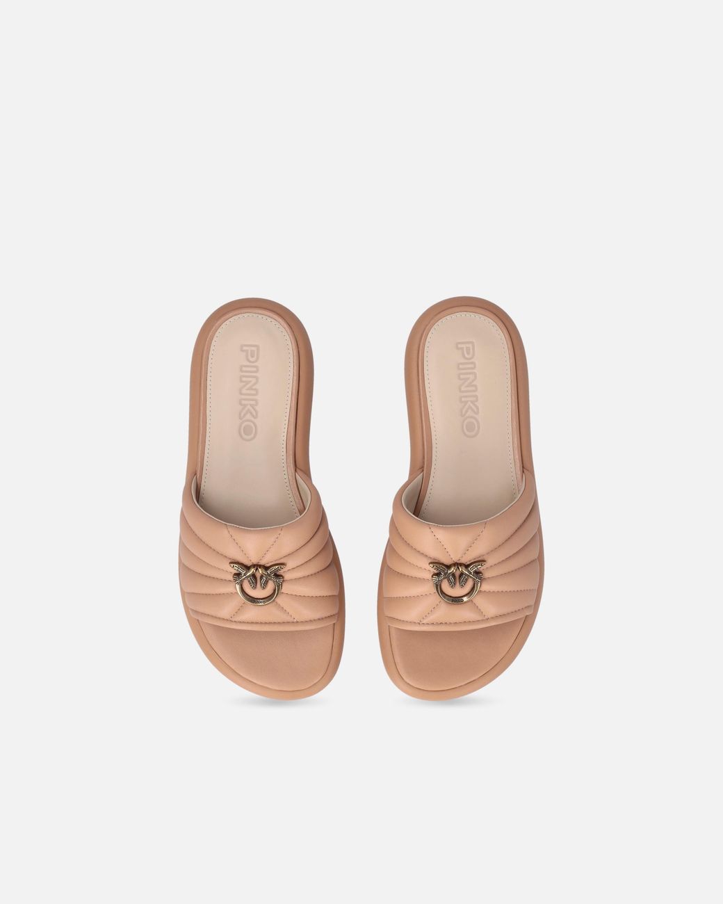Pinko Brown Fiona 03 Logo Appliqué Slippers