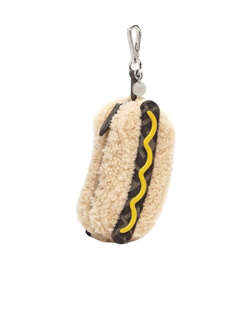 Fendi Metallic Sheepskin And Ff Jacquard Charm for men