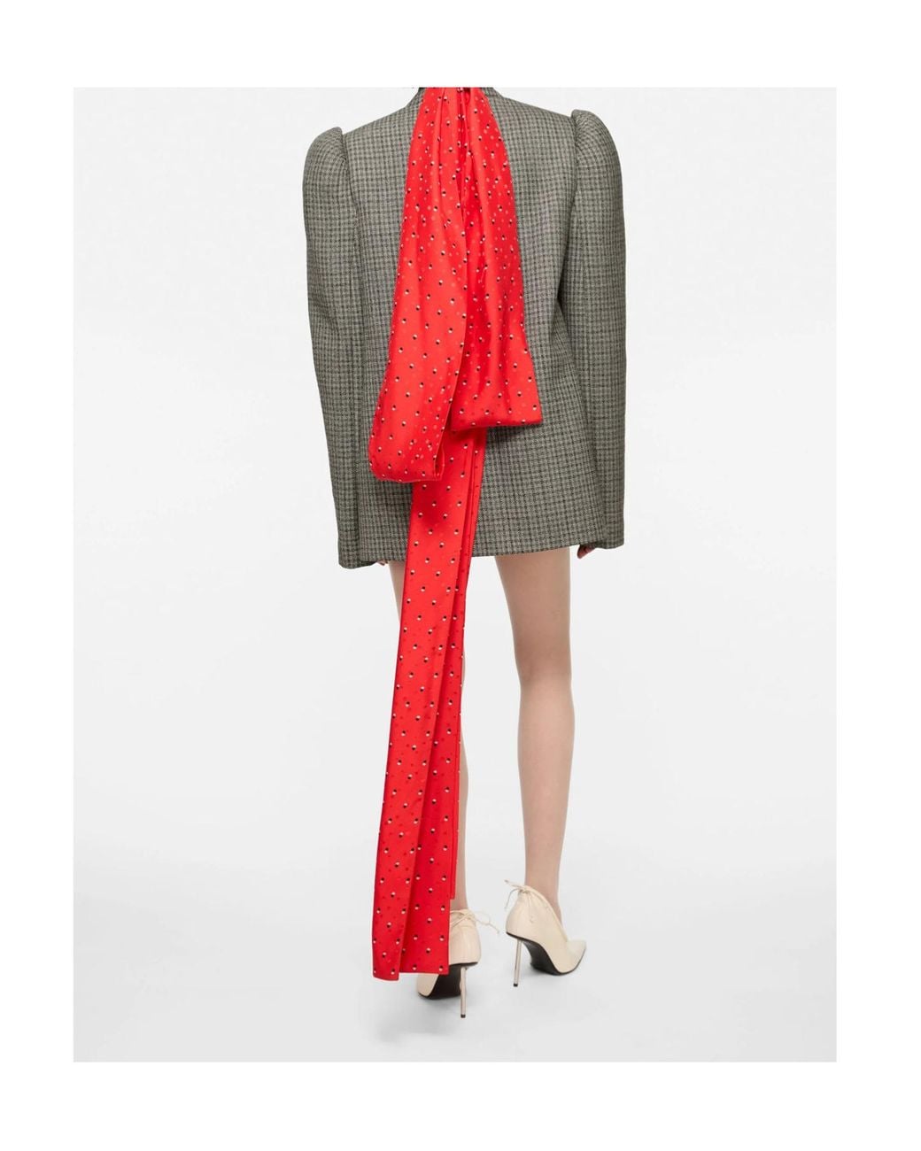 Acne Gray Houndstooth Double-Breasted Blazer
