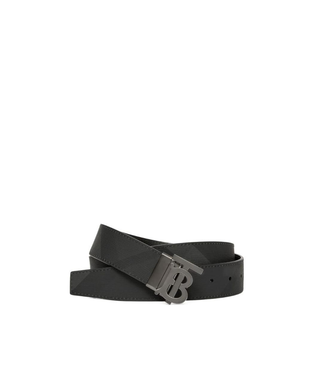 Burberry White Monogram Buckle Reversible Belt for men