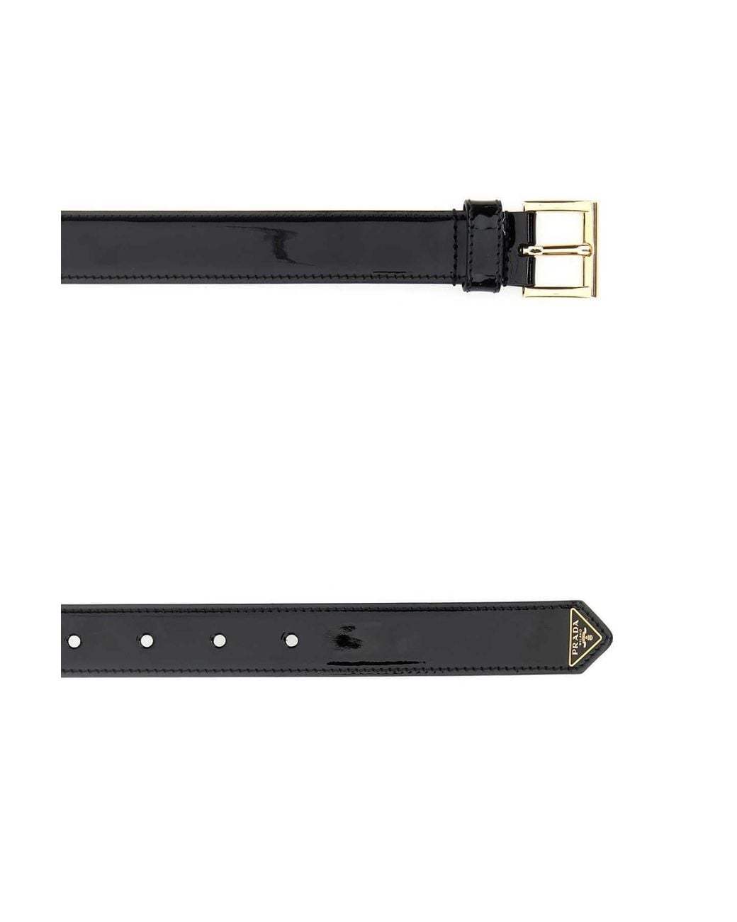 Prada White Logo-Plaque Belt