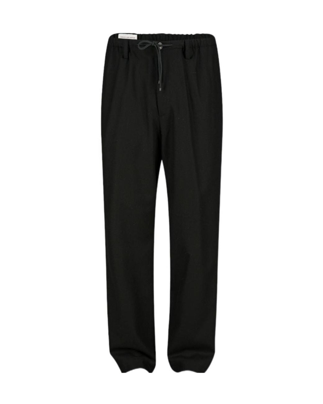 Dries Van Noten Black Drawstring Casual Pants for men