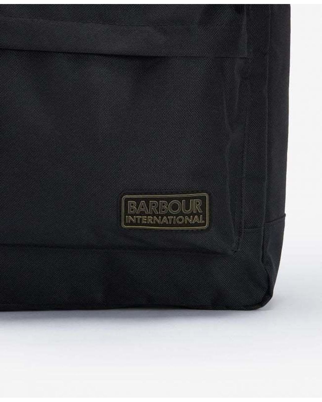 Barbour Black Logo Backpack for men