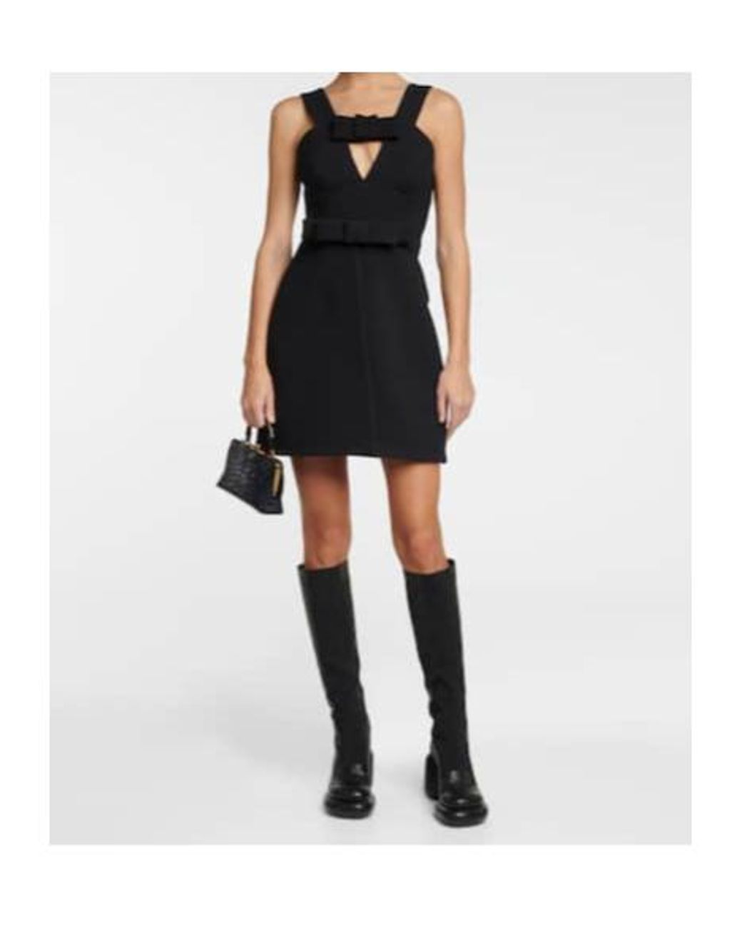 Jil Sander Black Wool-Blend Crêpe Minidress