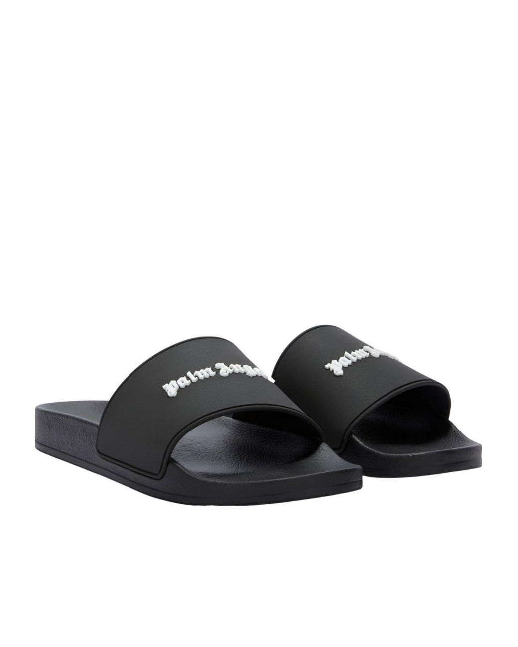 Palm Angels Black Classic Logo Pool Sliders for men
