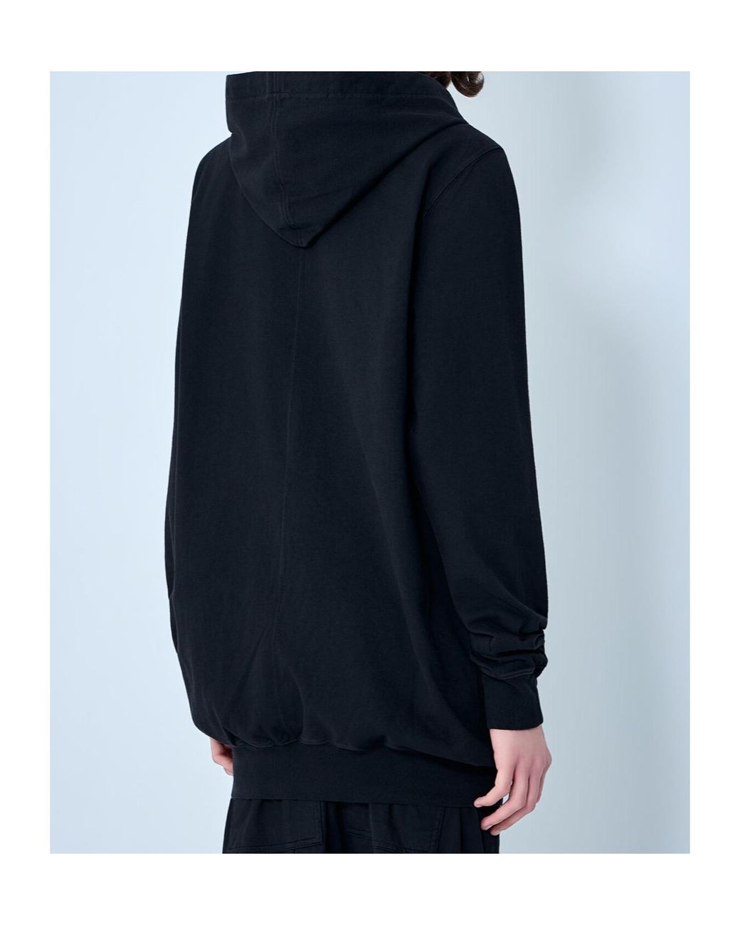 Rick Owens Blue Jersey Drawstring Hoodie for men