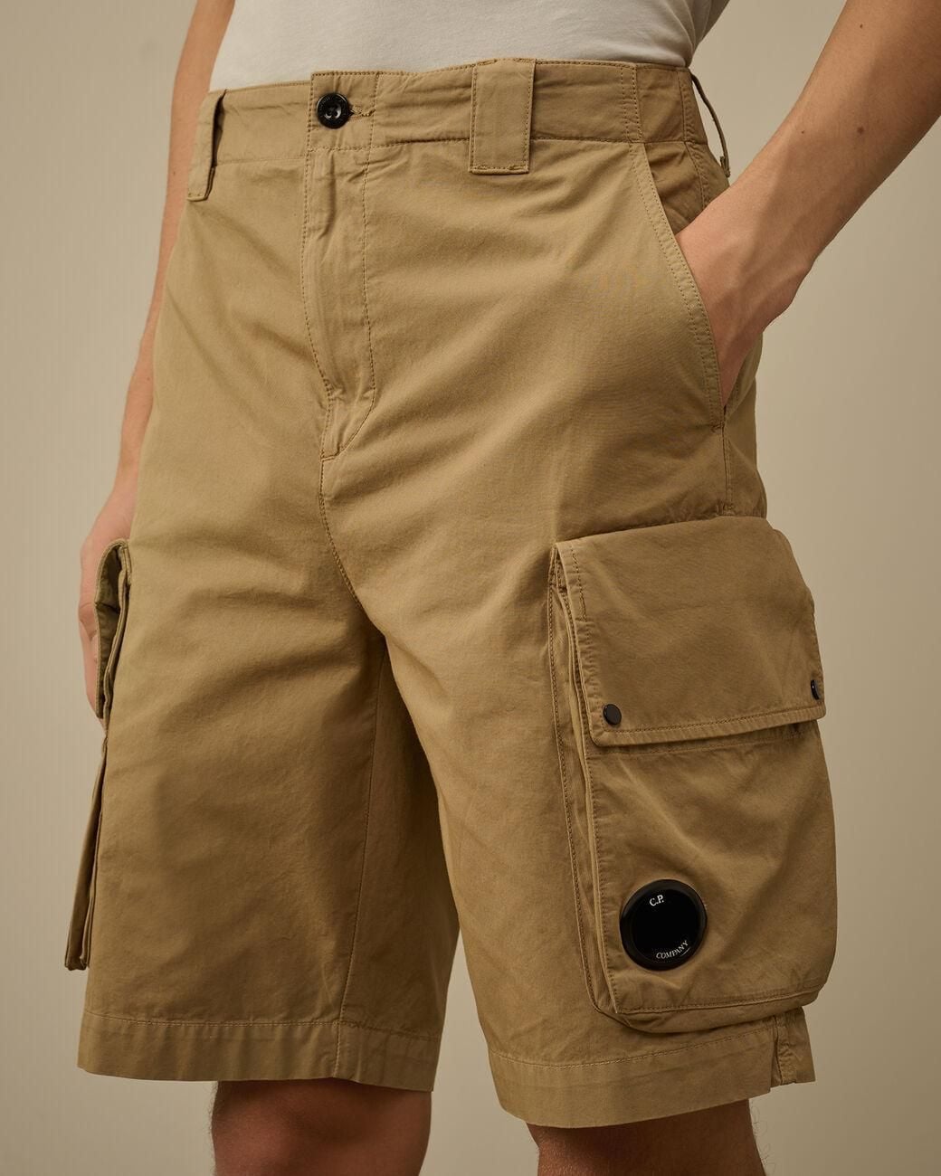 C P Company Natural Cargo Shorts for men
