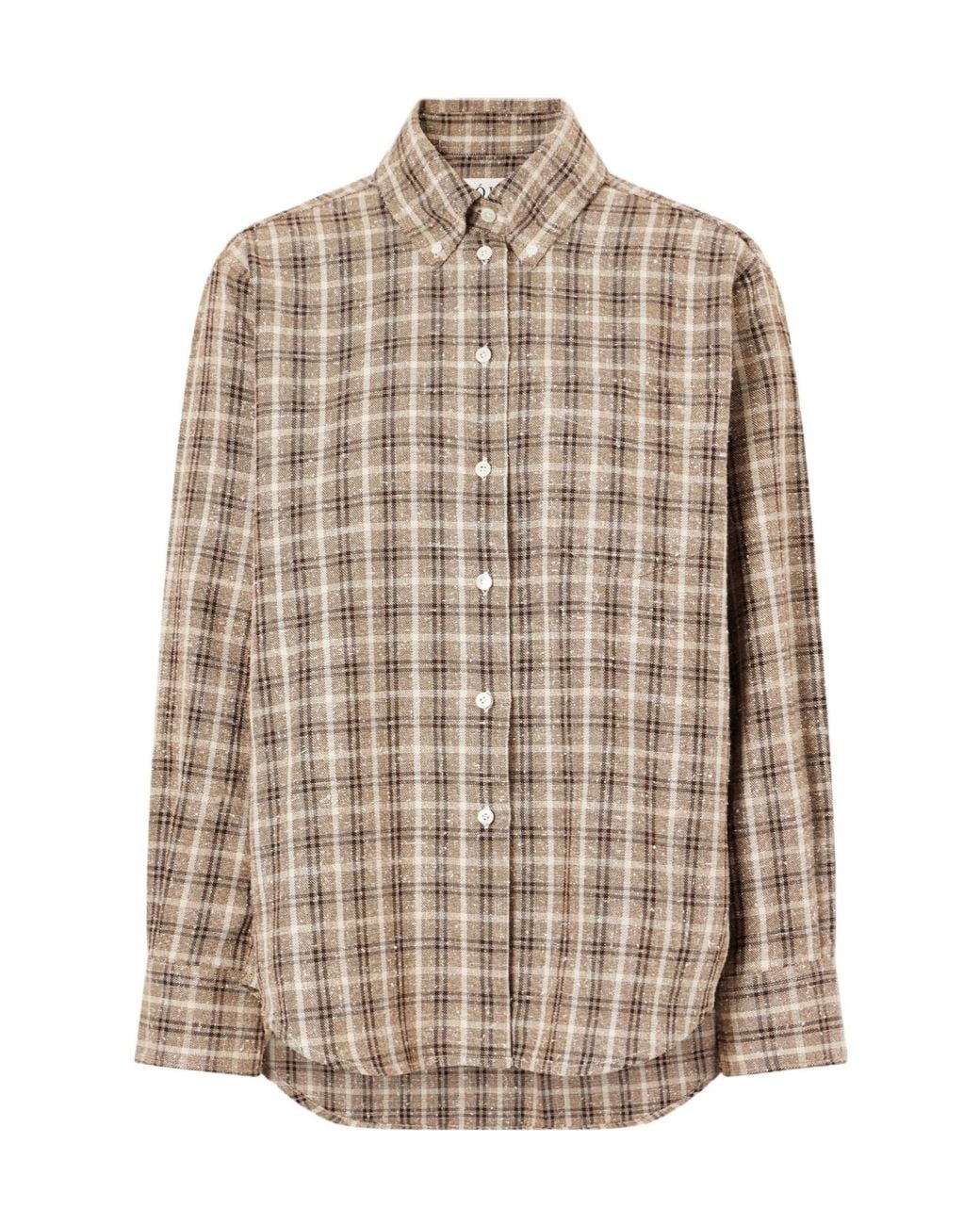 Rohe Natural Oxford Checked Cotton-Bouclé Shirt