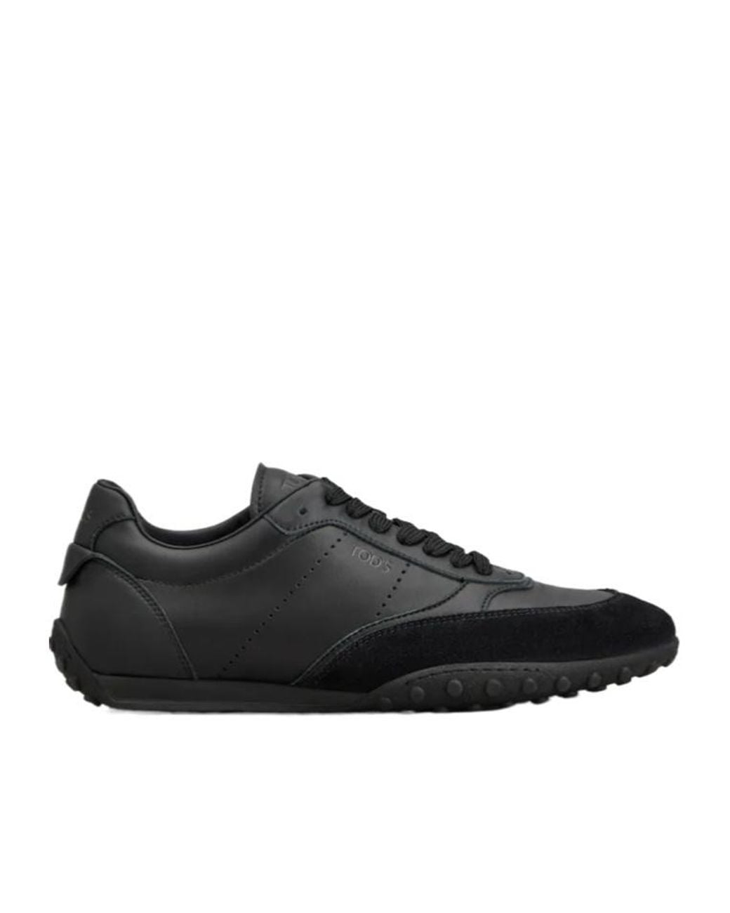 Tod's Black Perforated Detail Lace-Up Sneakers for men