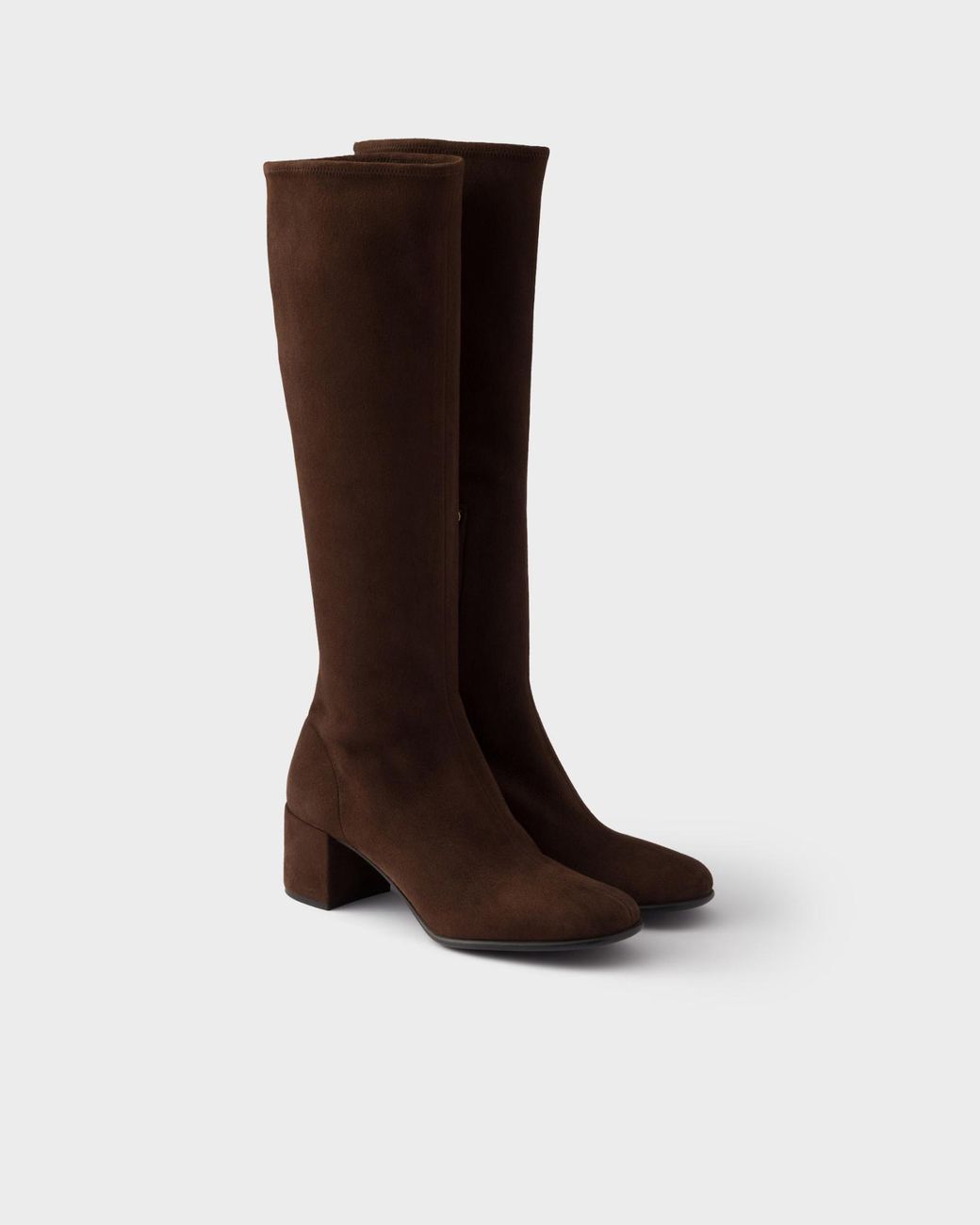 Prada Brown Stretch Suede Boots