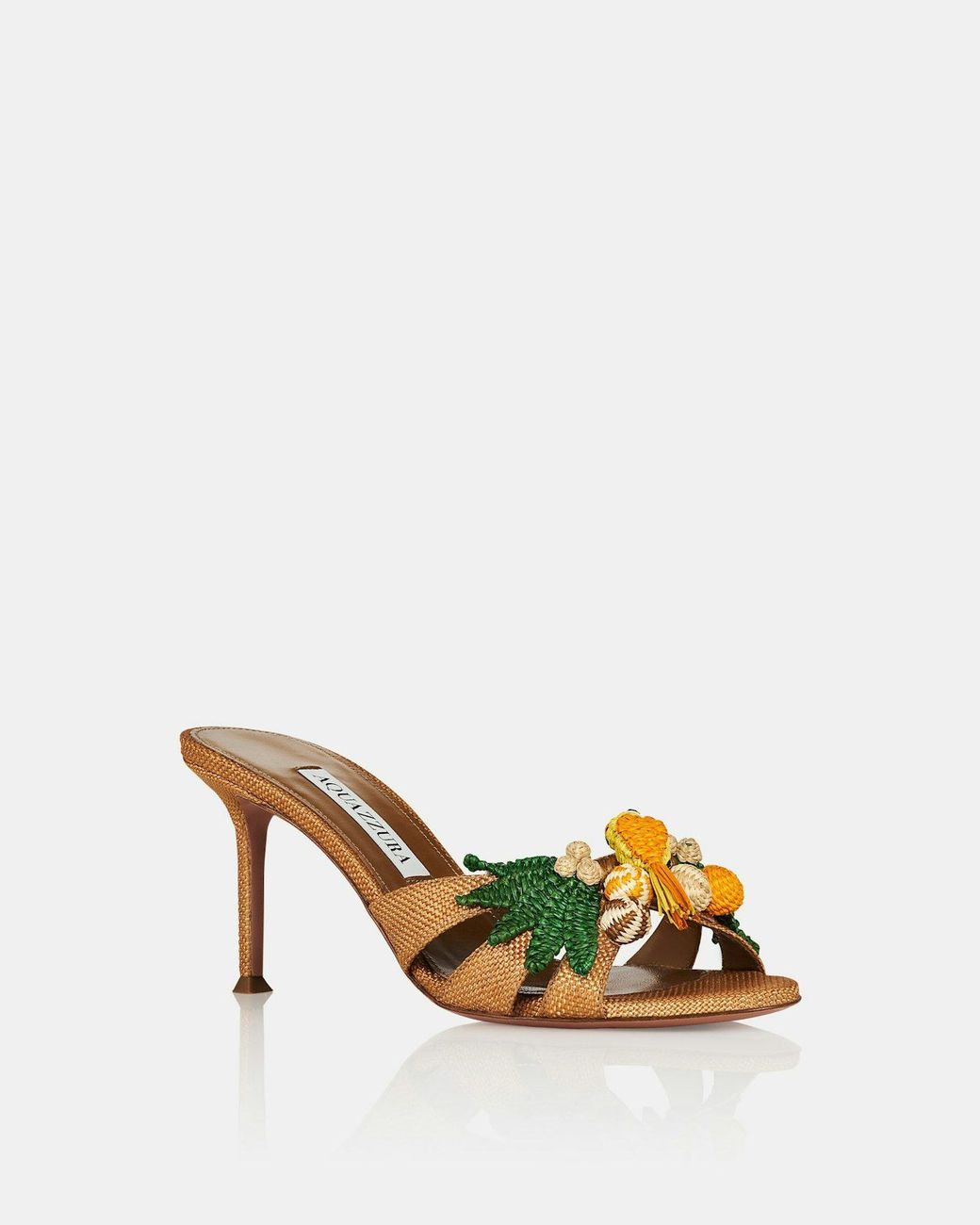 Aquazzura Metallic Birdsong Embellished Woven Mules