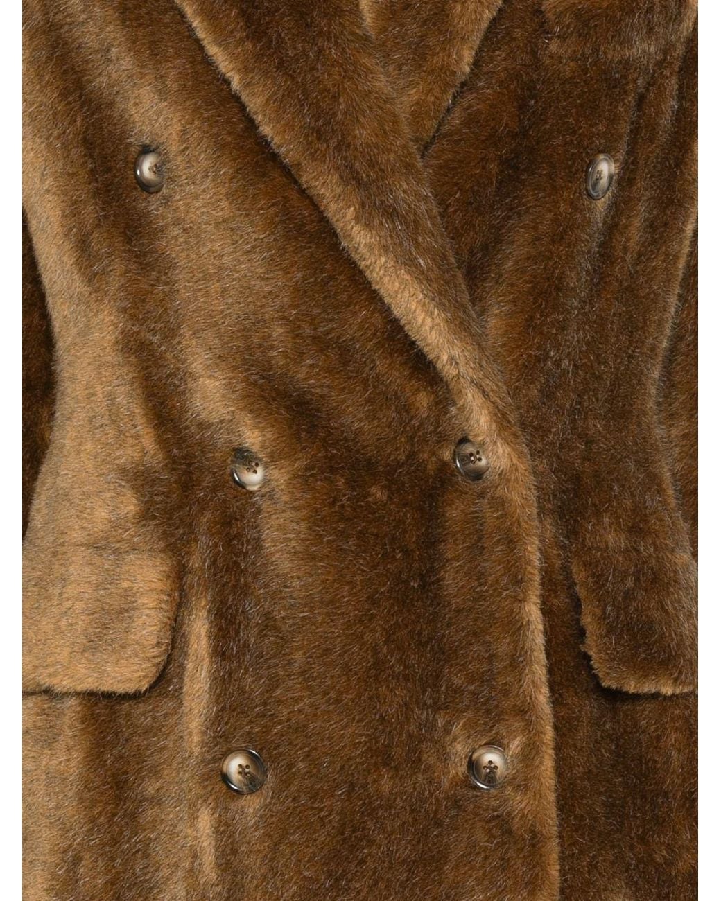 Mugler Brown Double-Breasted Coat