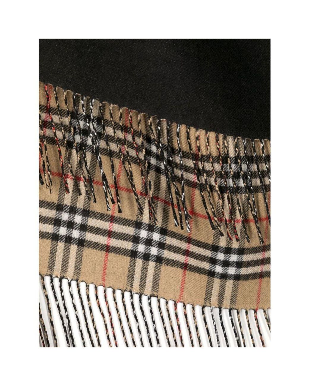 Burberry Black Fringed-Edge Reversible Cape