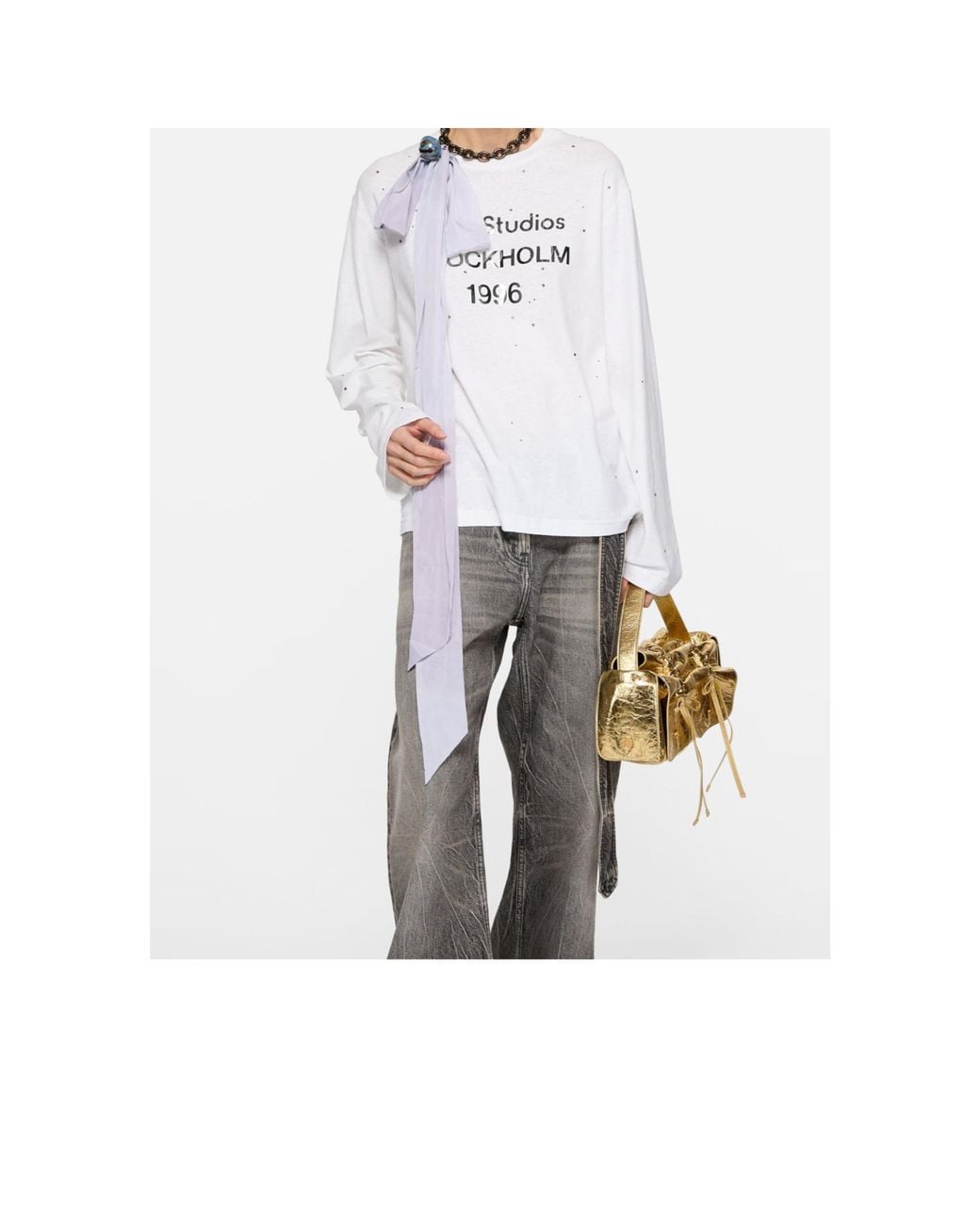 Acne Multipocket Metallic Shoulder Bag