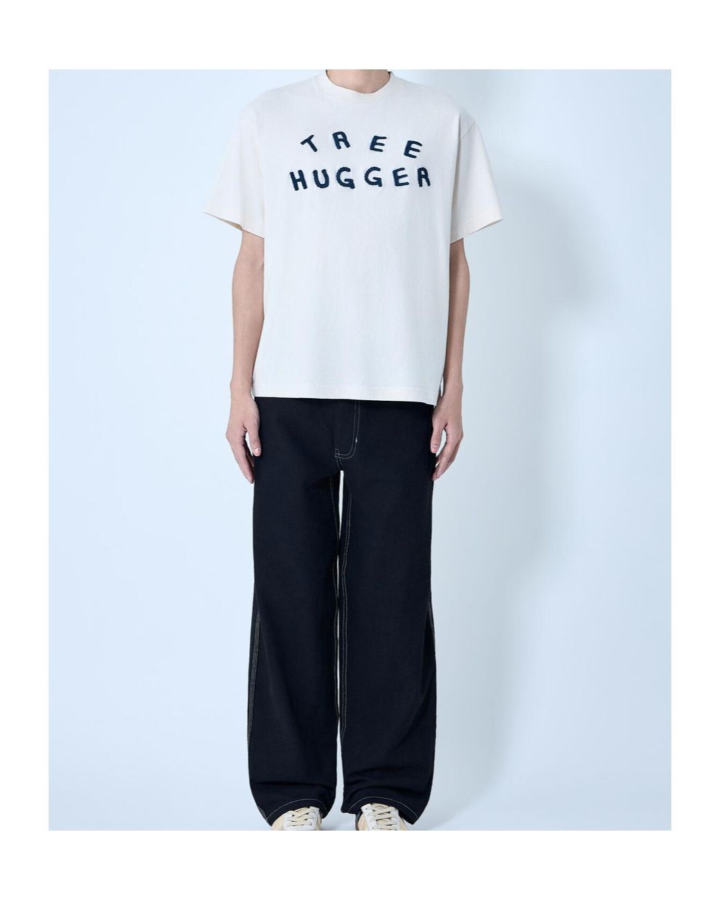 STORY mfg. Blue Logo-Embroidered Crewneck T-Shirt for men