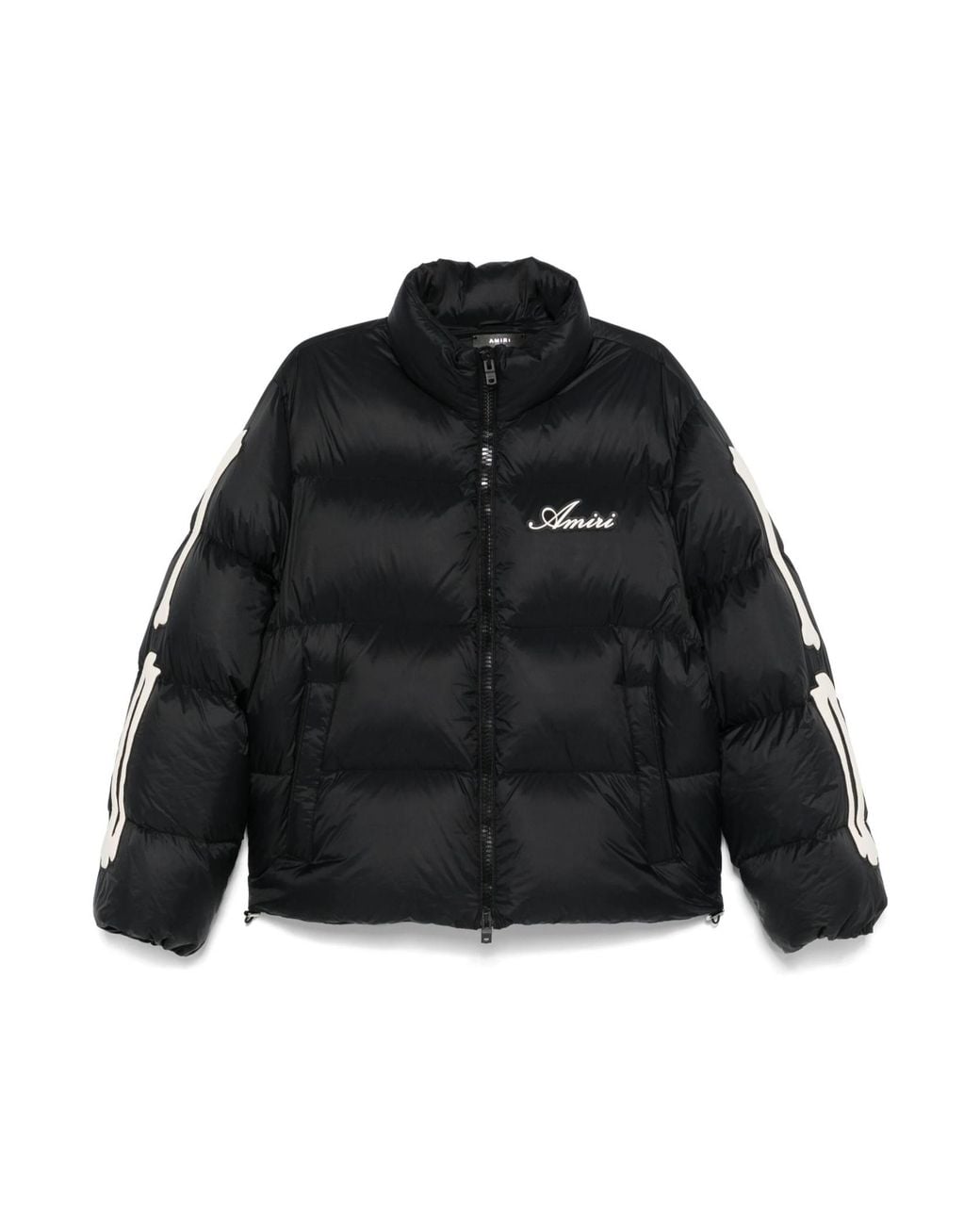 Amiri Black Bones Logo Patch Padded Jacket for men