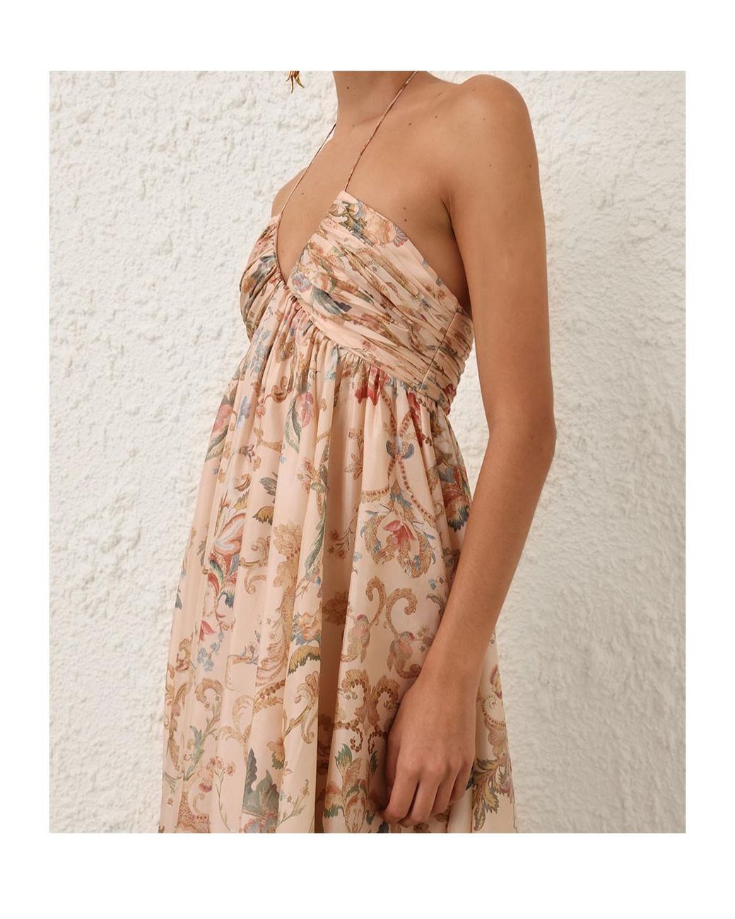 Zimmermann Natural Roselight Halter Maxi Dress