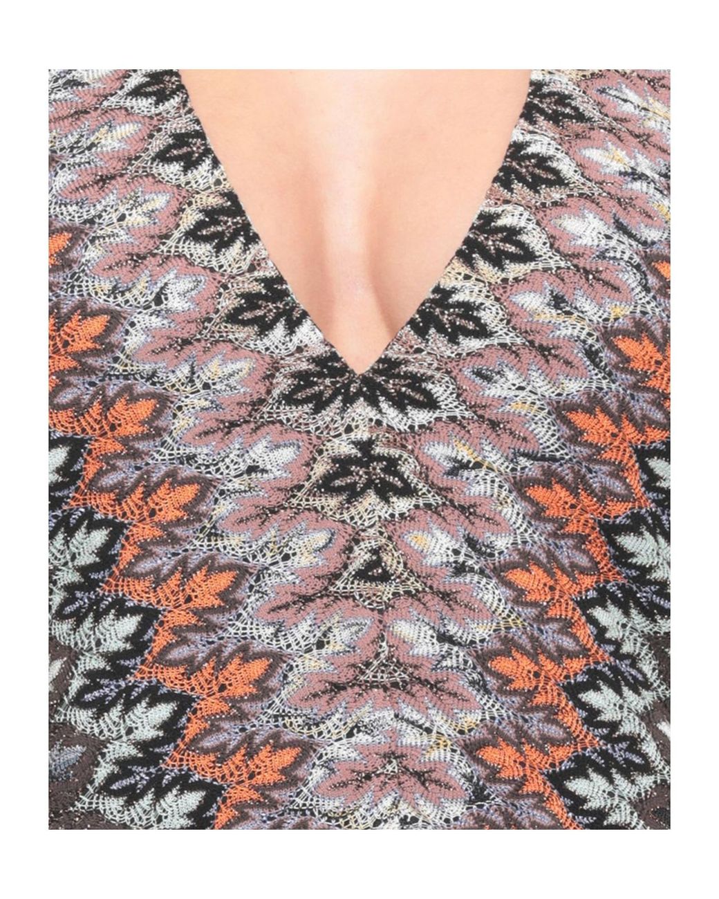 Missoni Gray Chevron Knit V-Neck Knitted Dress