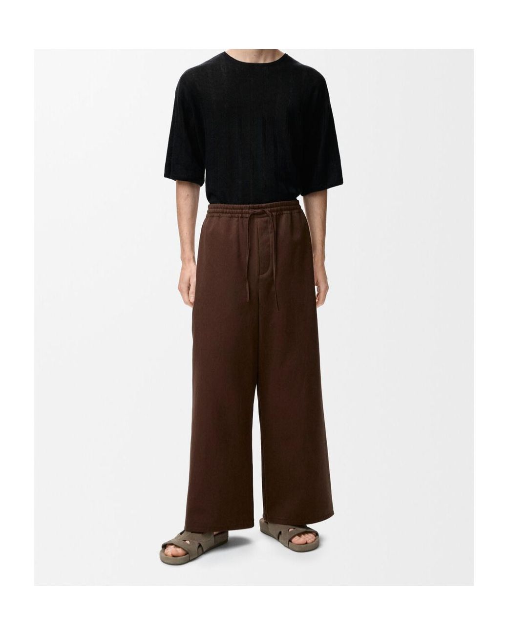 Loewe Brown Cropped Drawstring Pants for men